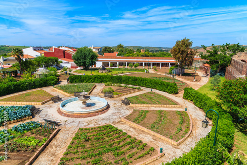 A view of gardens in Silves old town, Algarve region, Portugal