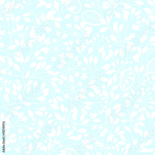 Abstract floral background. Seamless pattern with hand drawn branches. © maritime_m