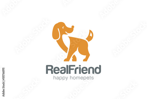 Wallpaper Mural Dog Logo negative space style. Home Pet Veterinary clinic icon Torontodigital.ca