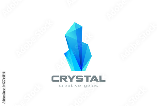 Crystal Gems Logo abstract design. Jewelry Real Estate icon