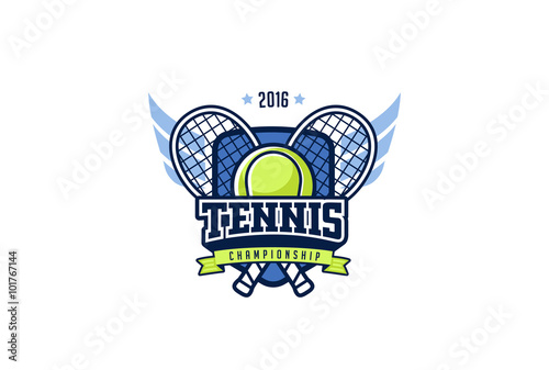 Tennis Badge Logo Design. T-shirt Graphics Sport Identity Label