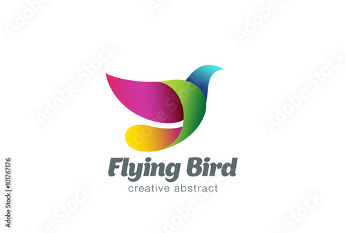 Flying Bird Abstract Logo design vector. Colorful Dove icon