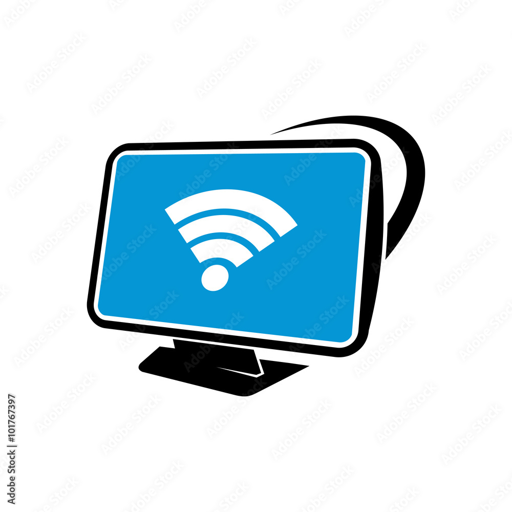 Wireless Monitor Networking Logo Icon Wireless Monitor Networking Logo Icon