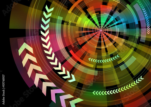 circle and arrow abstract image, vector illustration
