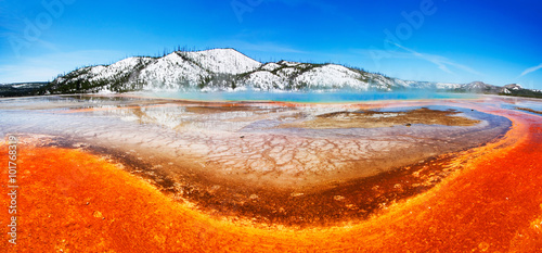 Colorful Yellowstone Pool (Grand Prismatic Springs) - Yellowstone National Park, Wyoming photo