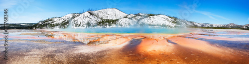 Streaks of Color at Grand Prismatic (Panorama) - Yellowstone National Park, Wyoming