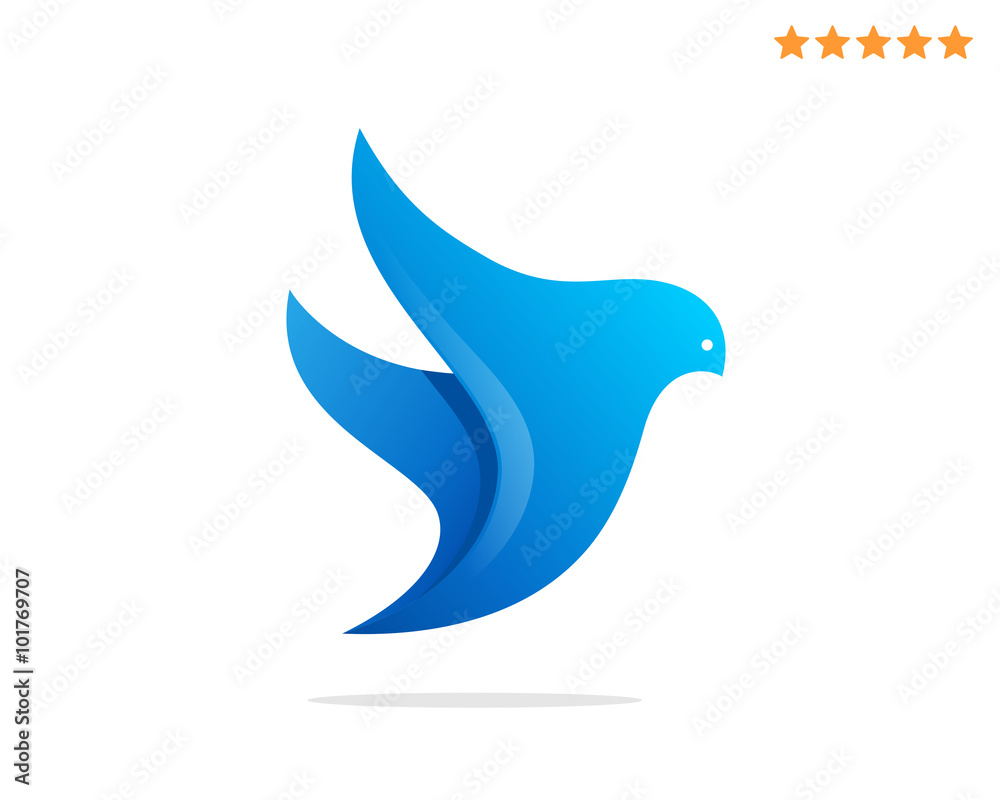 Flying bird reach the goal blue Flying bird reach the goal blue