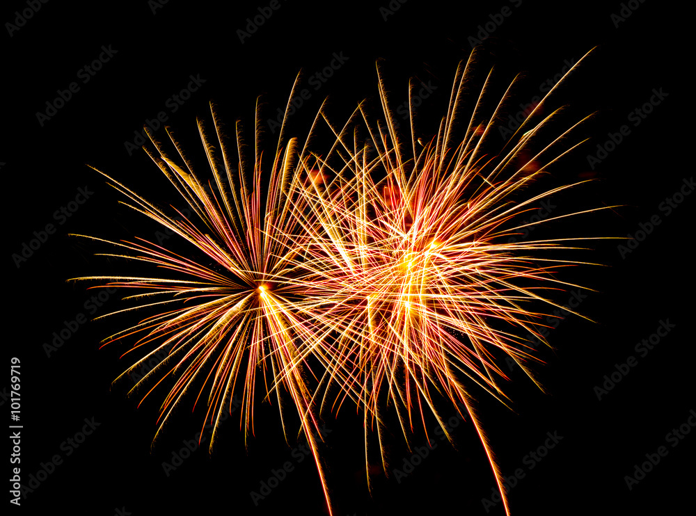 New Year celebration fireworks  - Vibrant color effect