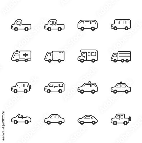Set of car icons