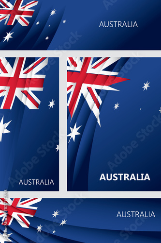 Abstract Australia Flag, Australian Colors (Vector Art)