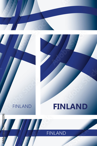 Abstract Finland Flag, Finnish Colors (Vector Art)