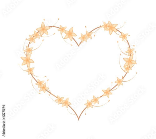 Orange Bush Willow Flowers in A Heart Shape