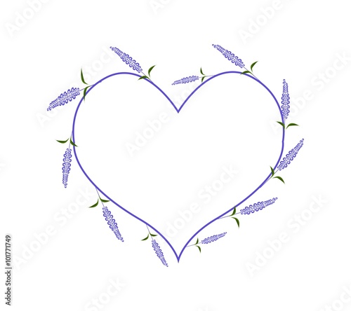 Purple Sage Flowers in A Heart Shape