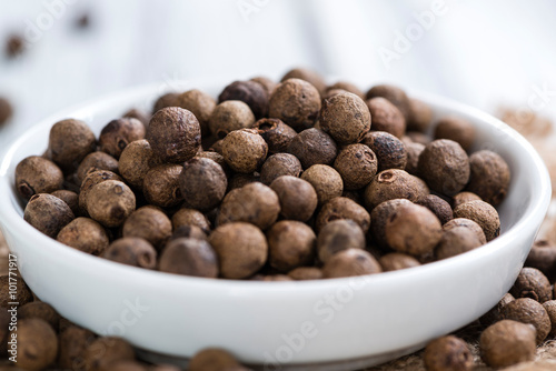 Dried Allspice (selective focus)