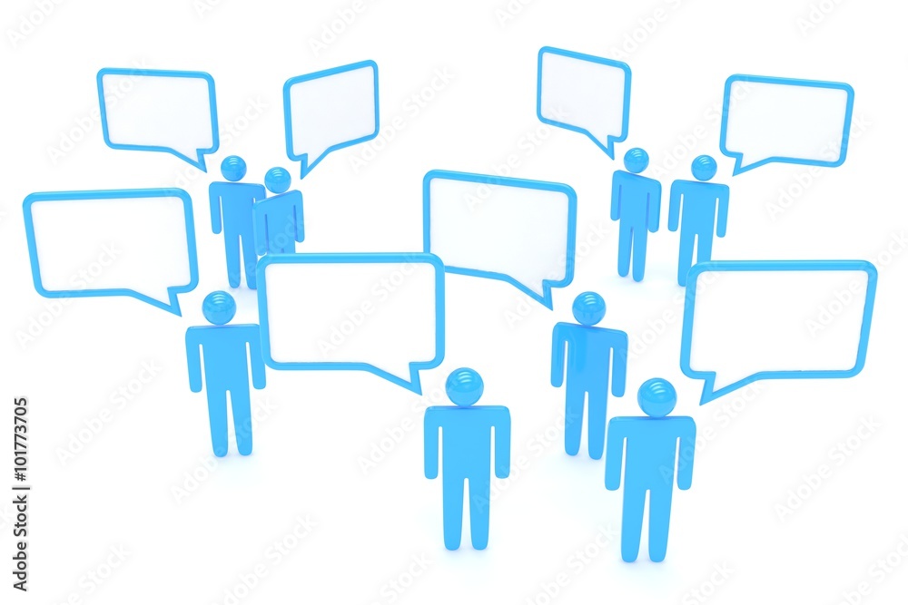 people with talk bubbles isolated over a white background people with talk bubbles isolated over a white background