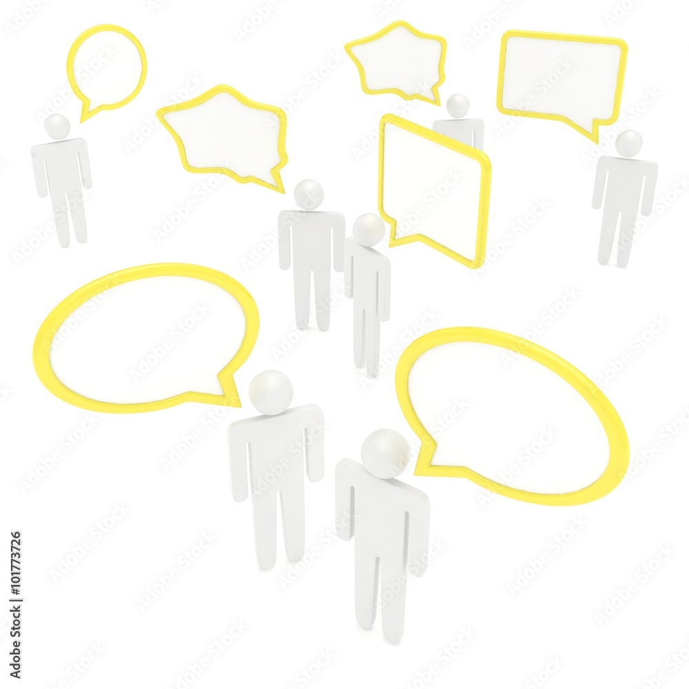 people with talk bubbles isolated over a white background people with talk bubbles isolated over a white background