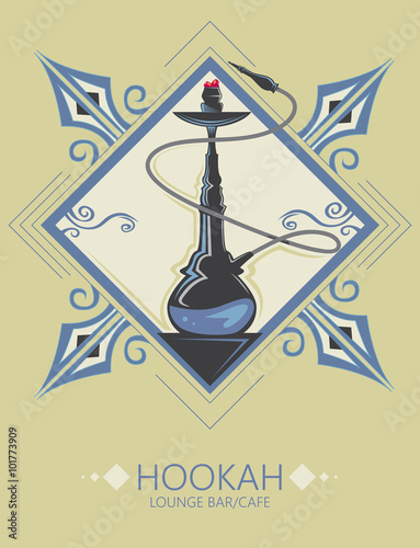 Hookah Lounge Bar Menu, Nargile, Nargila, hubble bubble (Vector Art)