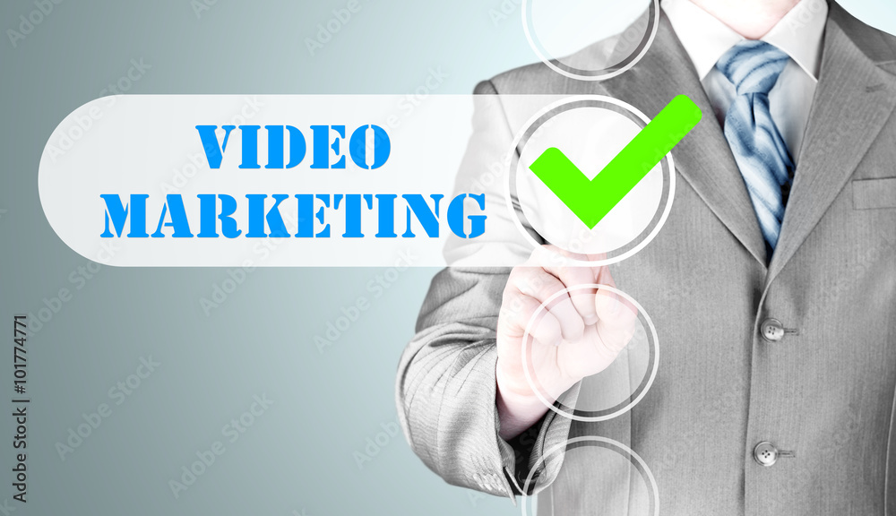 business man pressing checkbox Video Marketing business man pressing checkbox Video Marketing