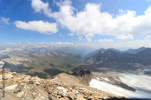 Mountain glacier panorama in Hohe Tauern Alps, Austria