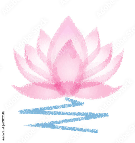 Fototapeta Naklejka Na Ścianę i Meble -  Logo Lotus flower grunge vector