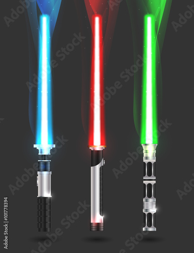colorful illustration with light sabers