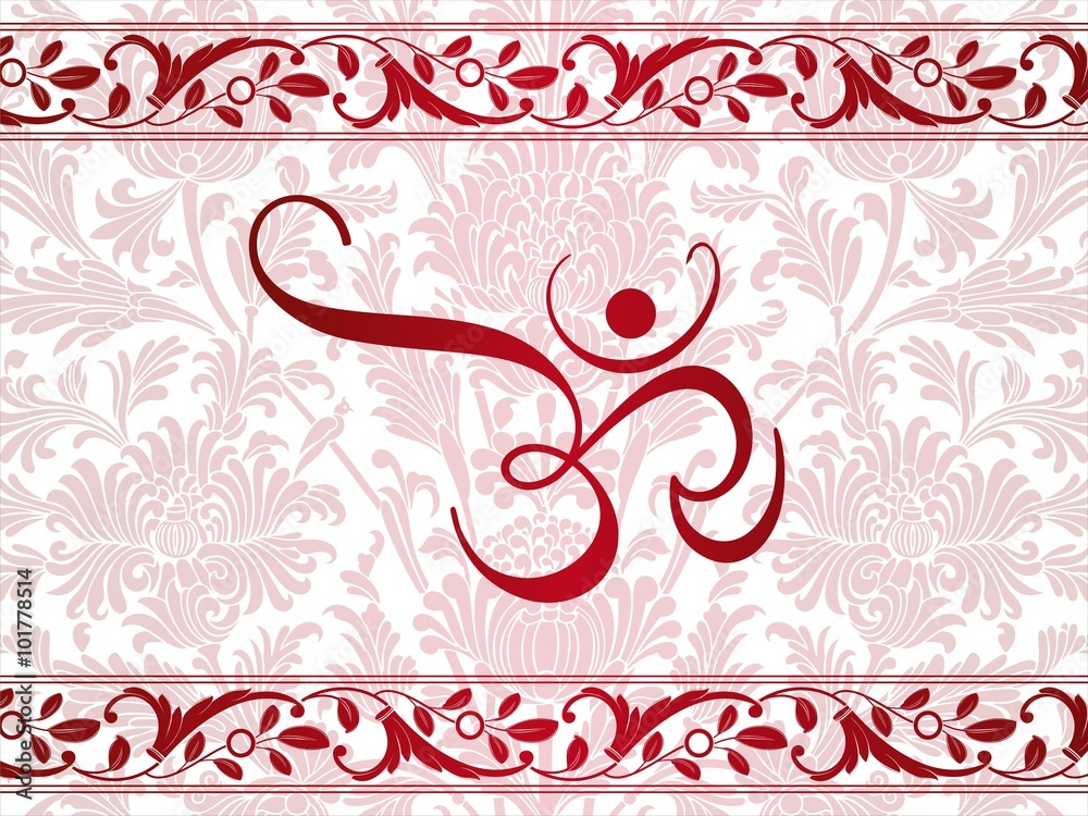 Fototapeta premium aum syllable, paisley design , Hinduism , India