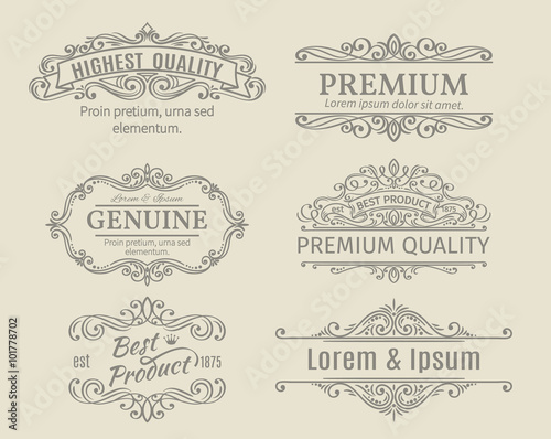  Banners Labels Frames Calligraphic Design Elements 