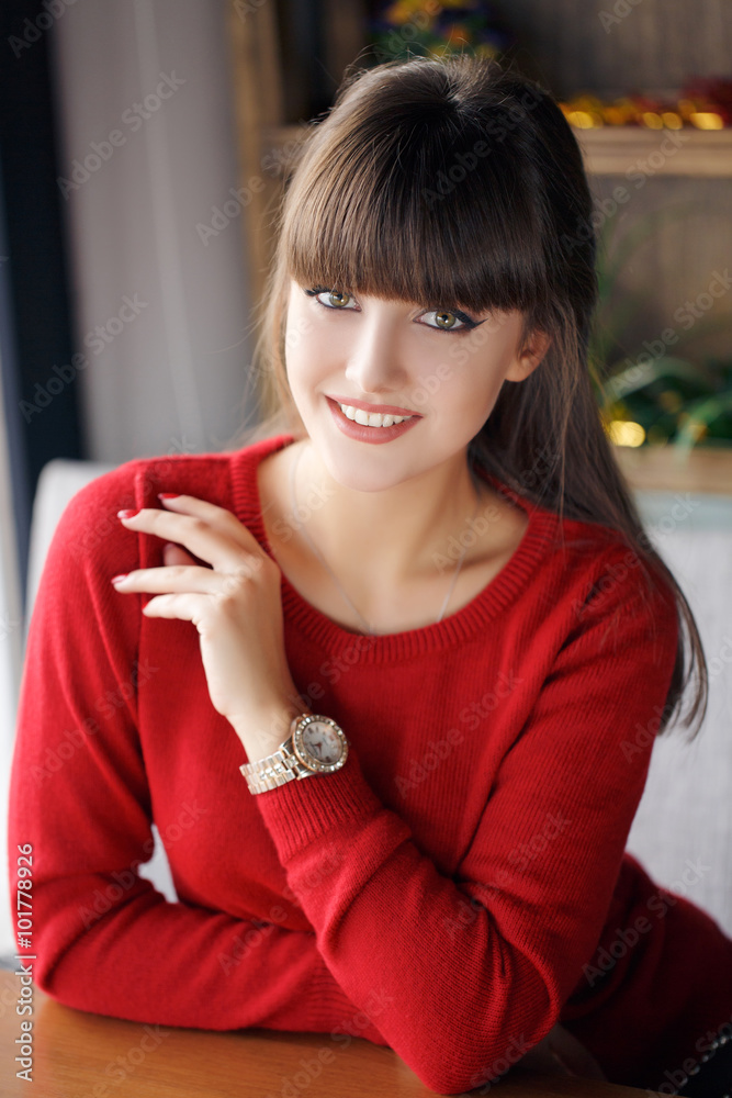 Home portrait of beautiful young woman Home portrait of beautiful young woman