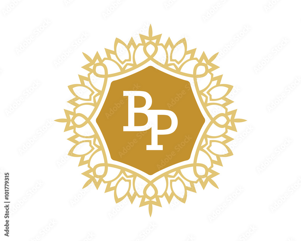 Obraz premium BP initial royal letter logo