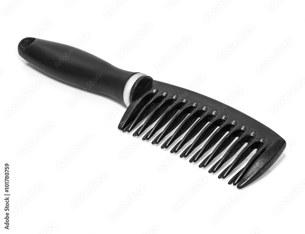 plastic comb on a white background plastic comb on a white background
