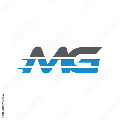 Simple Modern Dynamic Letter Initial Logo mg