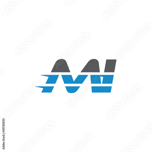 Simple Modern Dynamic Letter Initial Logo mi