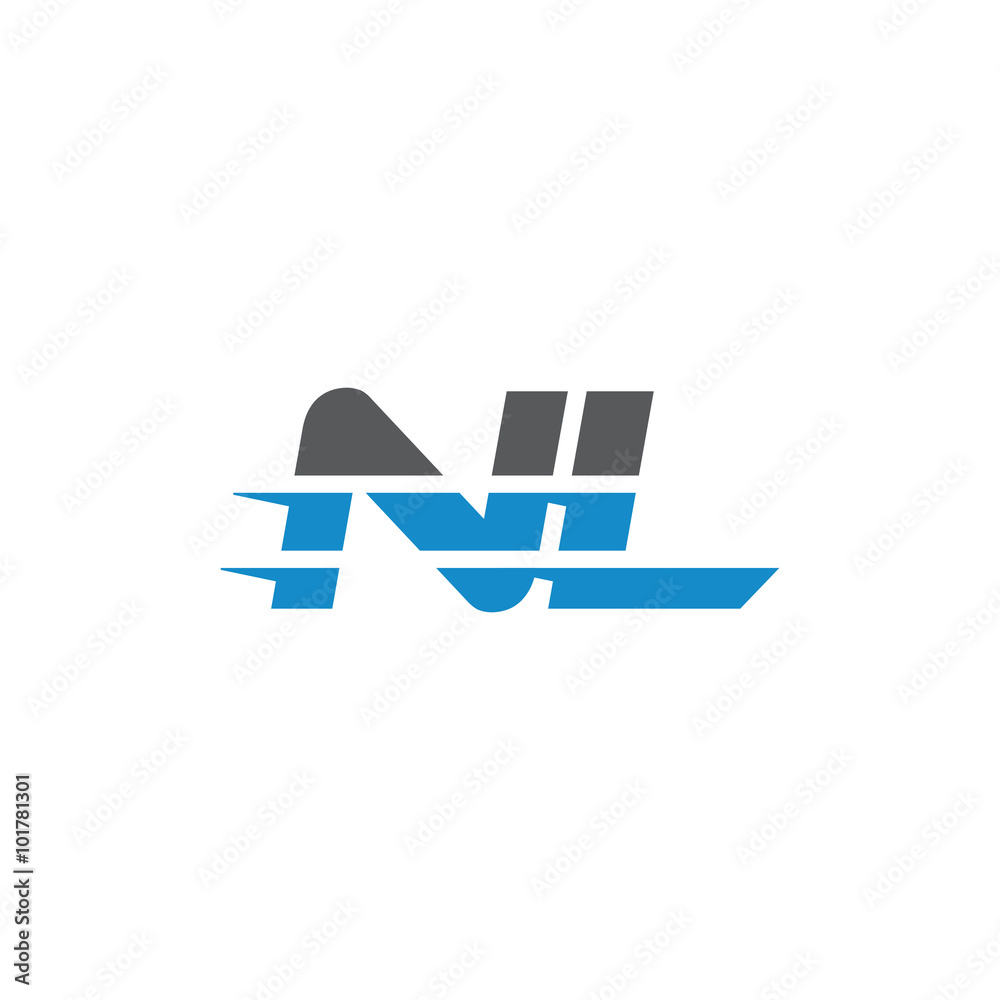 Simple Modern Dynamic Letter Initial Logo nl Simple Modern Dynamic Letter Initial Logo nl