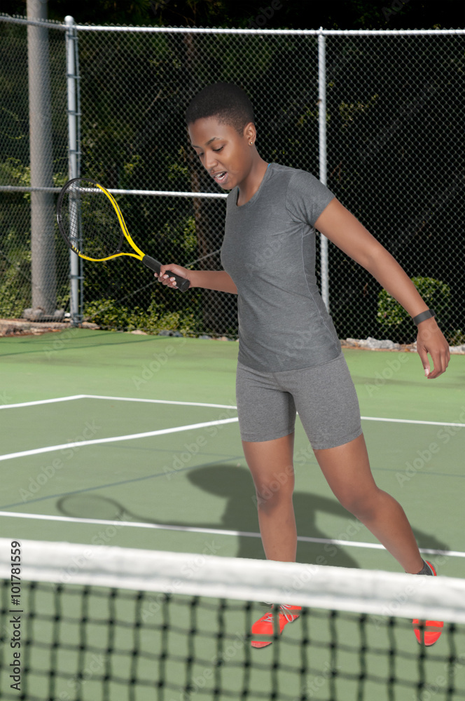 Black Woman Playing Tennis