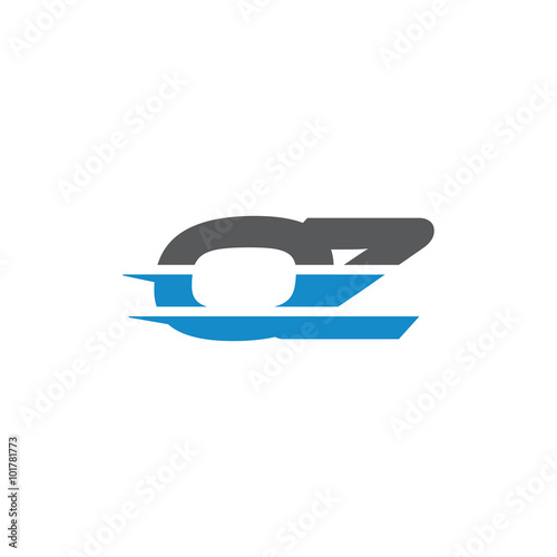 Simple Modern Dynamic Letter Initial Logo oz