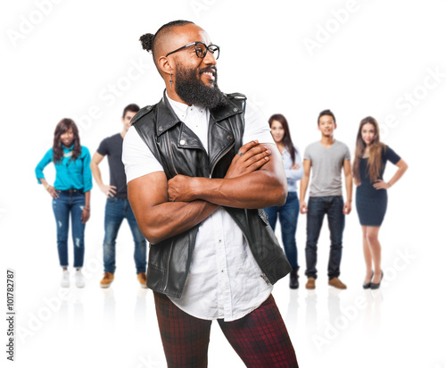 black man crossing his arms