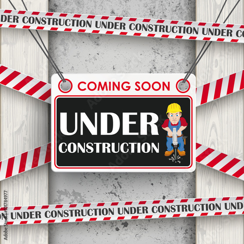 Under Construction Concrete Wood Worker