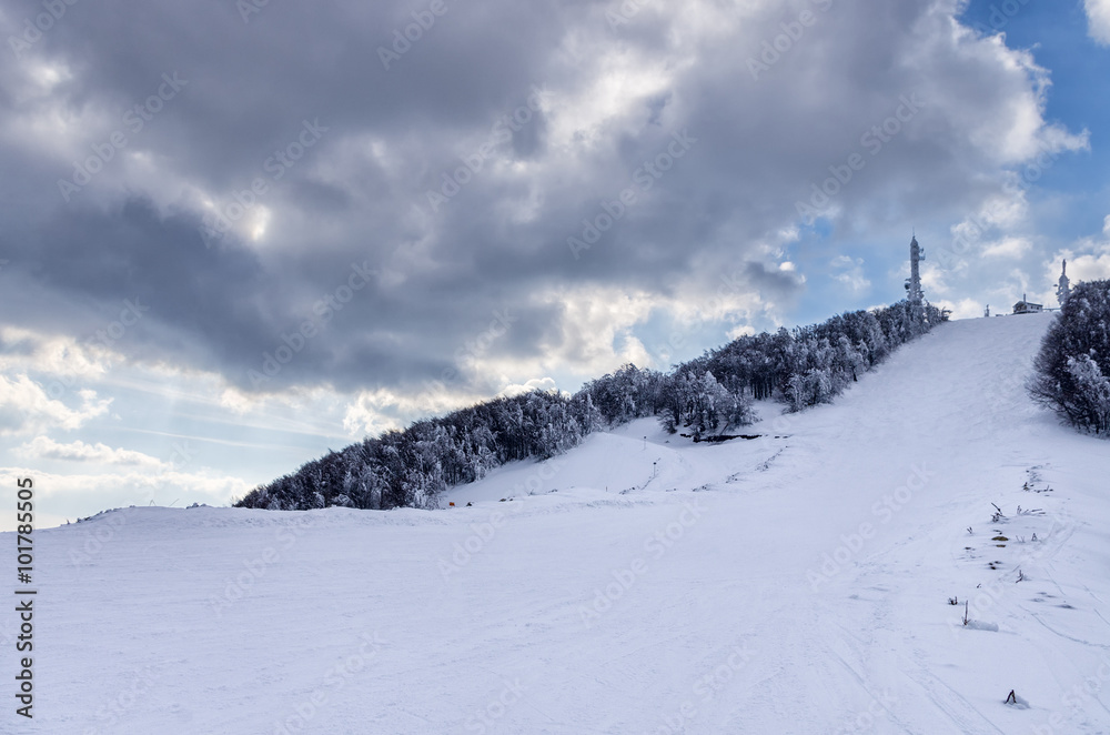 Mountain scenery in Vigla, Florina's ski center, Greece 