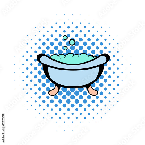 Baby bath comics icon