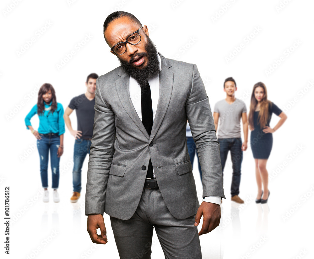 Obraz premium business black man tired