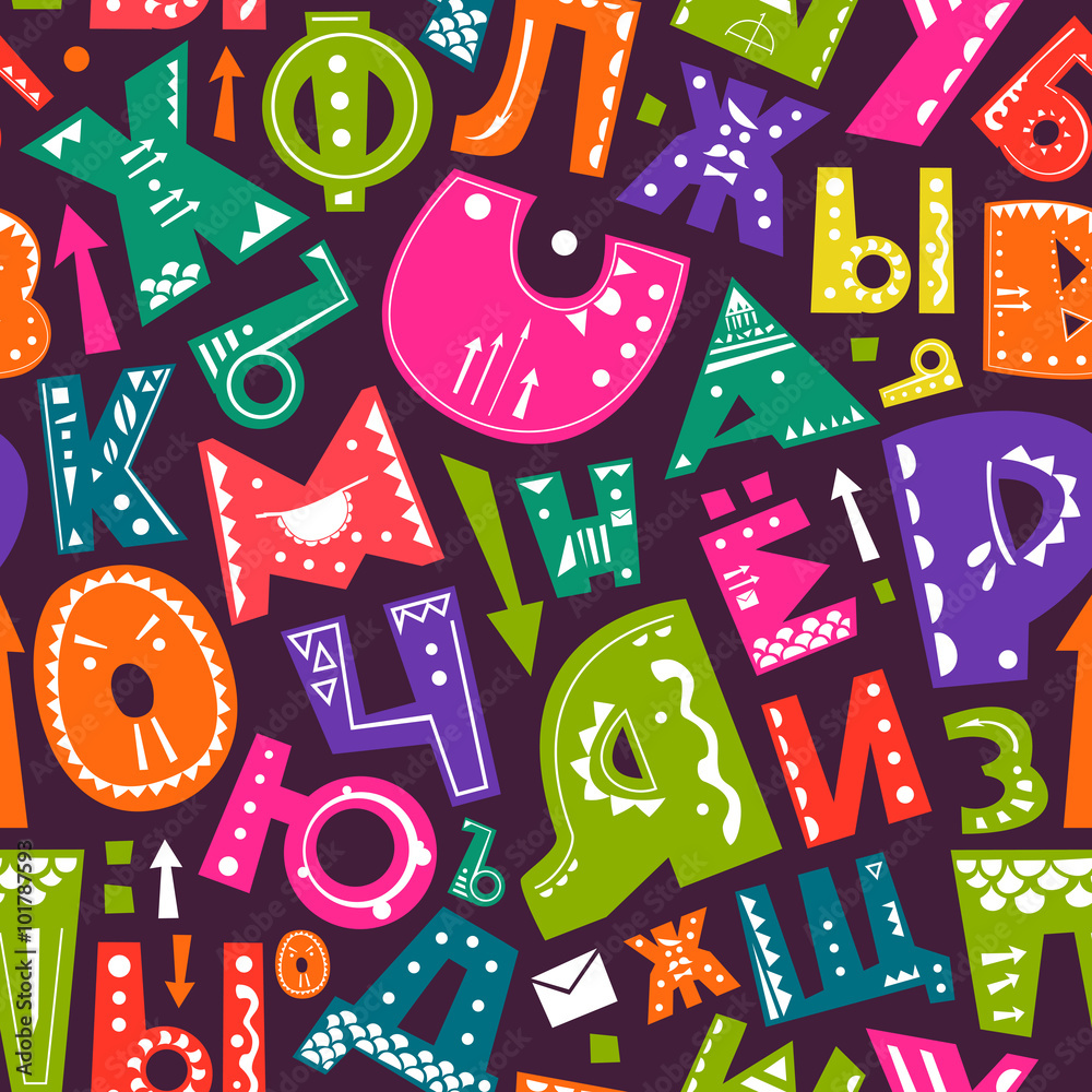 Seamless alphabet pattern