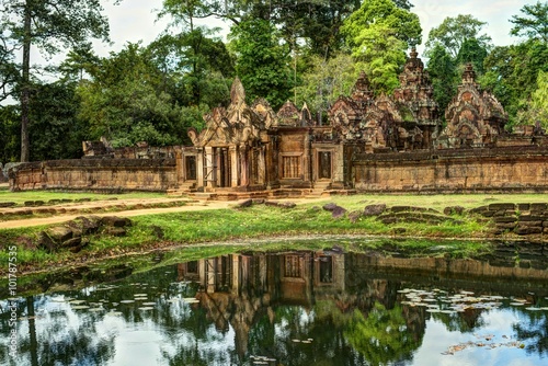 Banteay Srei or Banteay Srey is a 10th-century Cambodian temple dedicated to the Hindu god Shiva.