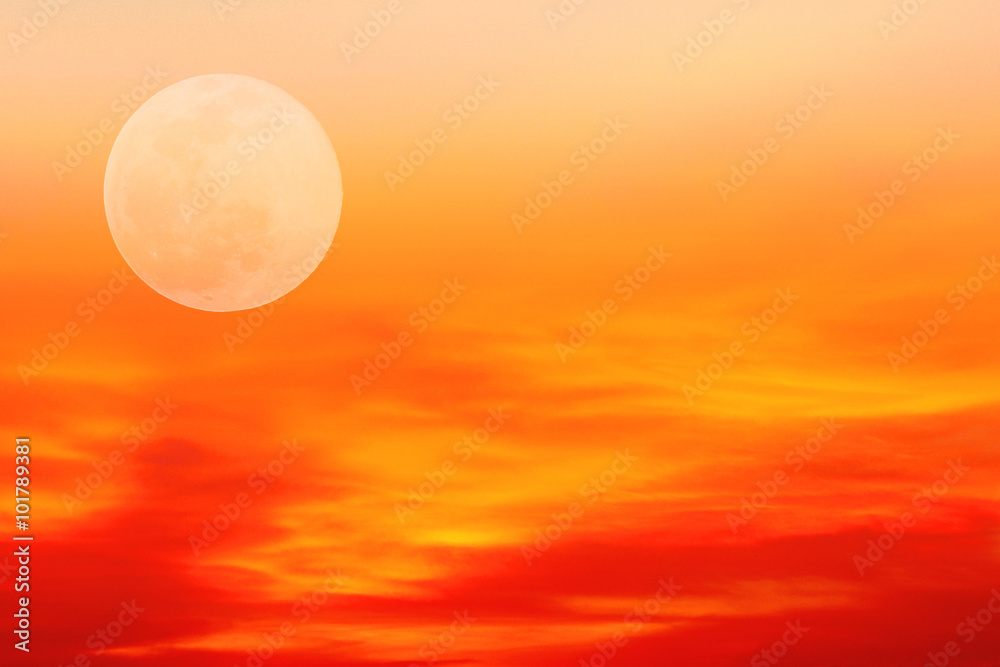 Obraz premium colorful sky with big moon