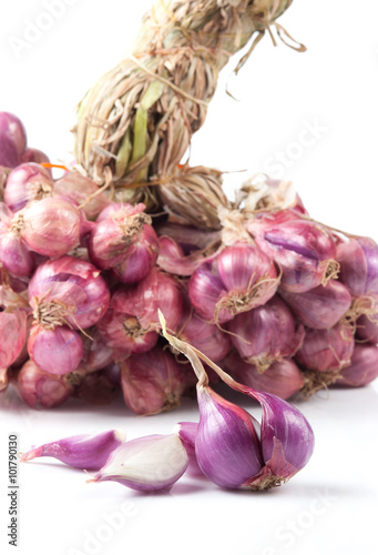Red onion, dry and tied together