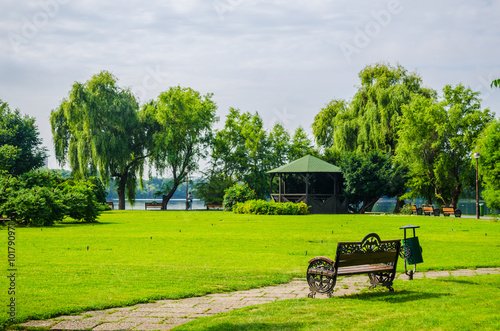 view of the herastrau park in romanian capital bucharest