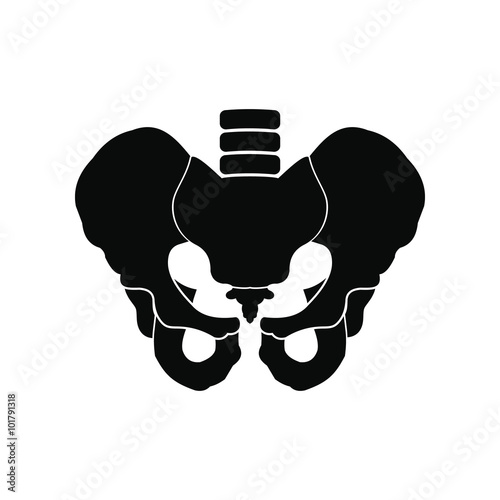 Human pelvis black icon