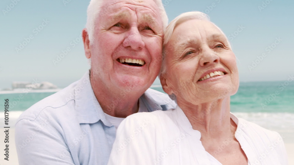 Old retired couple embracing each other Old retired couple embracing each other