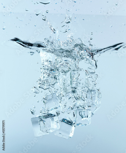 ice cubes in the water