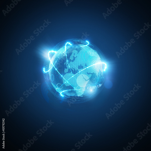 Connected World. Conceptual business  illustration. 