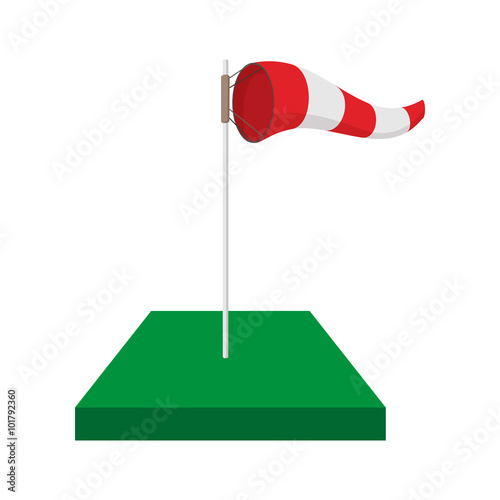 Windsock on golf course cartoon icon